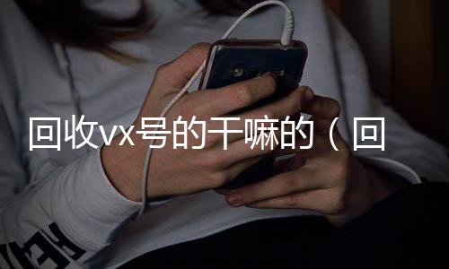 回收vx号的干回收微信号当天结账嘛的（回收微信号是什么套路）